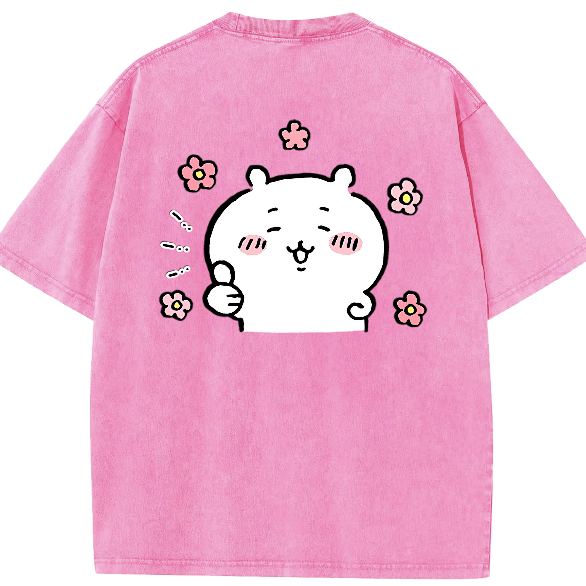 （画像用） ちいかわ ちいかわ Chii-kawa chiikawa 綿100% ヴィンテージ風 半袖Tシャツ（背面プリント）